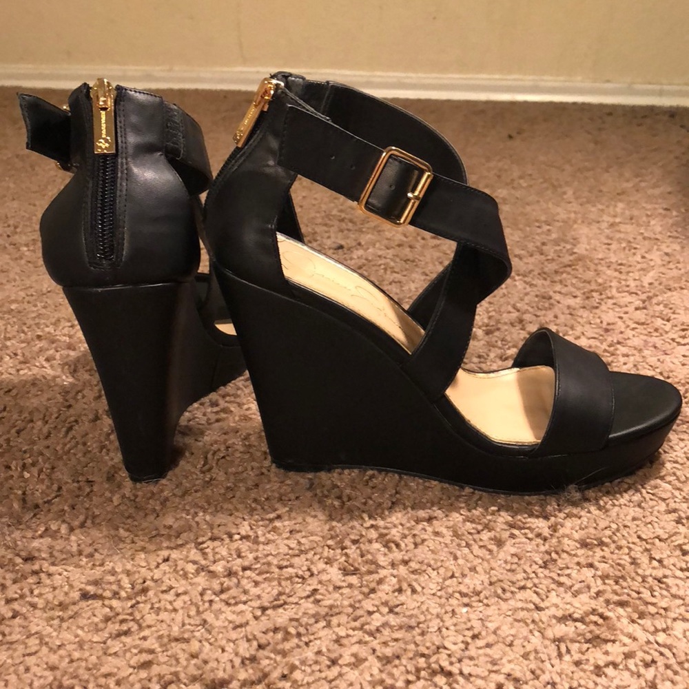 🌵Jessica Simpson Black Wedge Heel 8.5